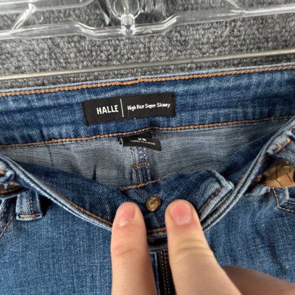 True Religion Halle Mid Rise Super Skinny Jeans Stretch Size 28x27.5 Blue Urban - Picture 10 of 15